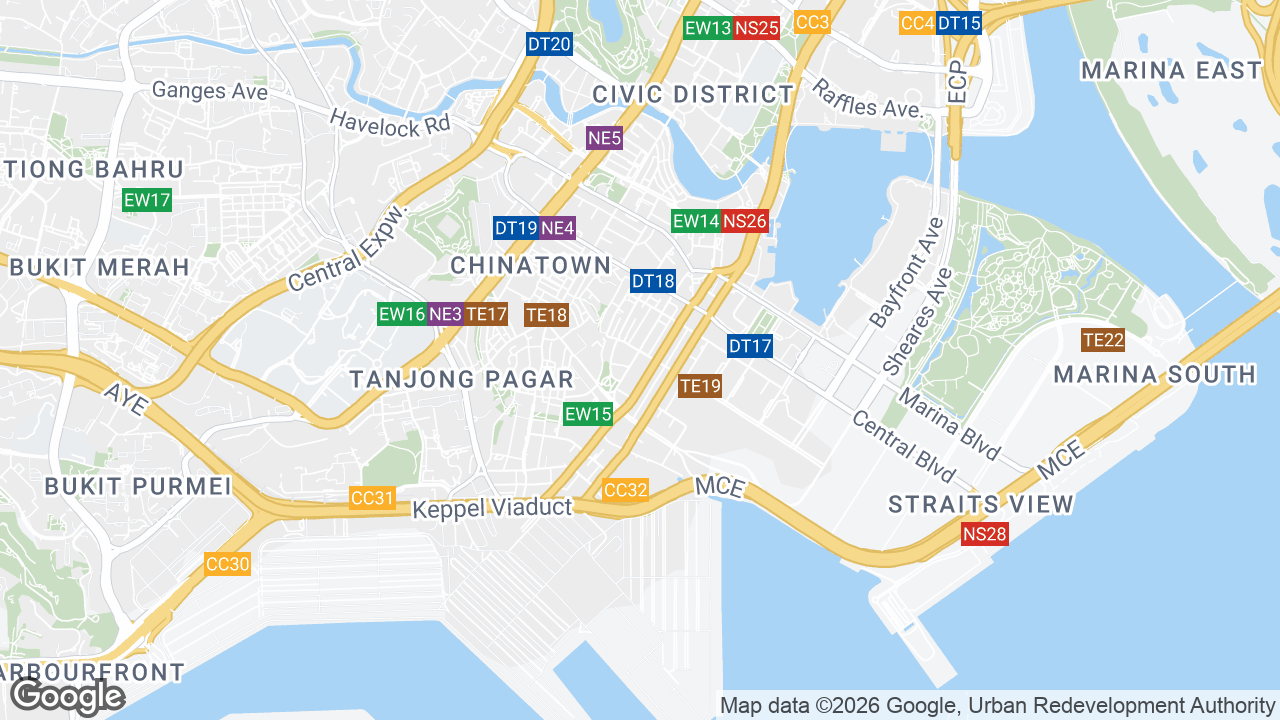 Map showing where GB Building, Telok Ayer, Singapore is