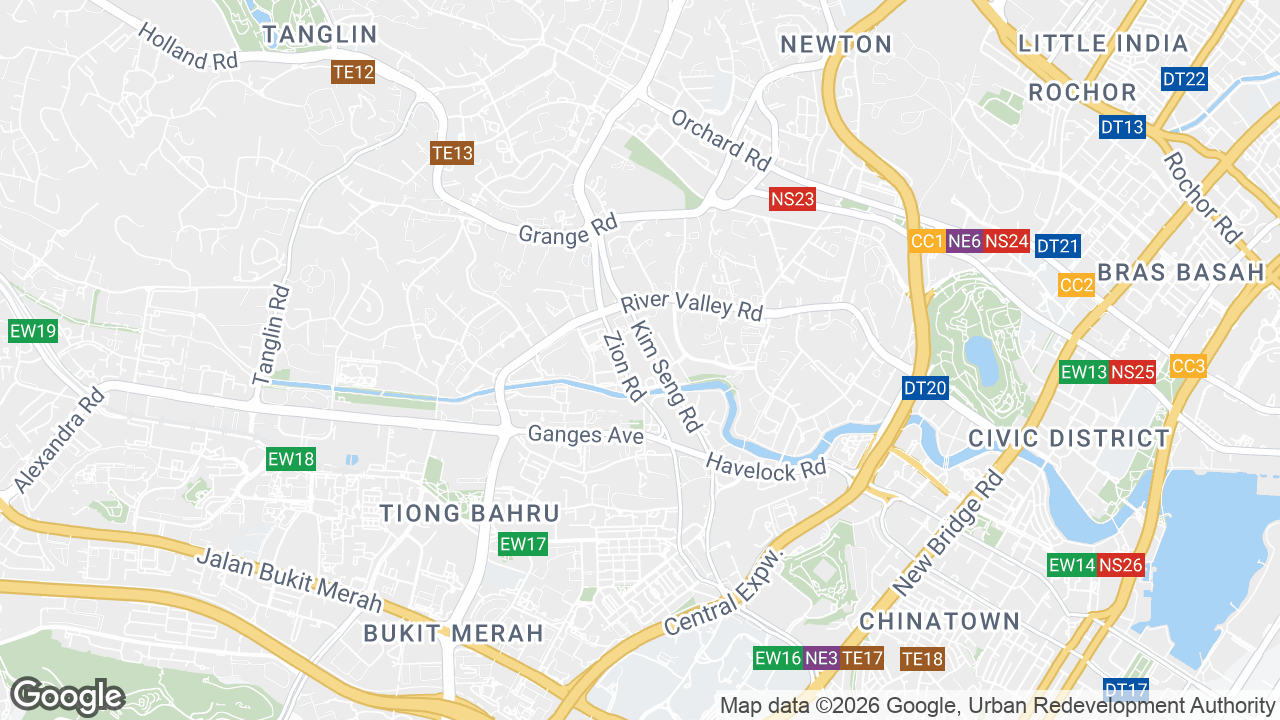 Map showing where Great World City, Orchard, Singapore is