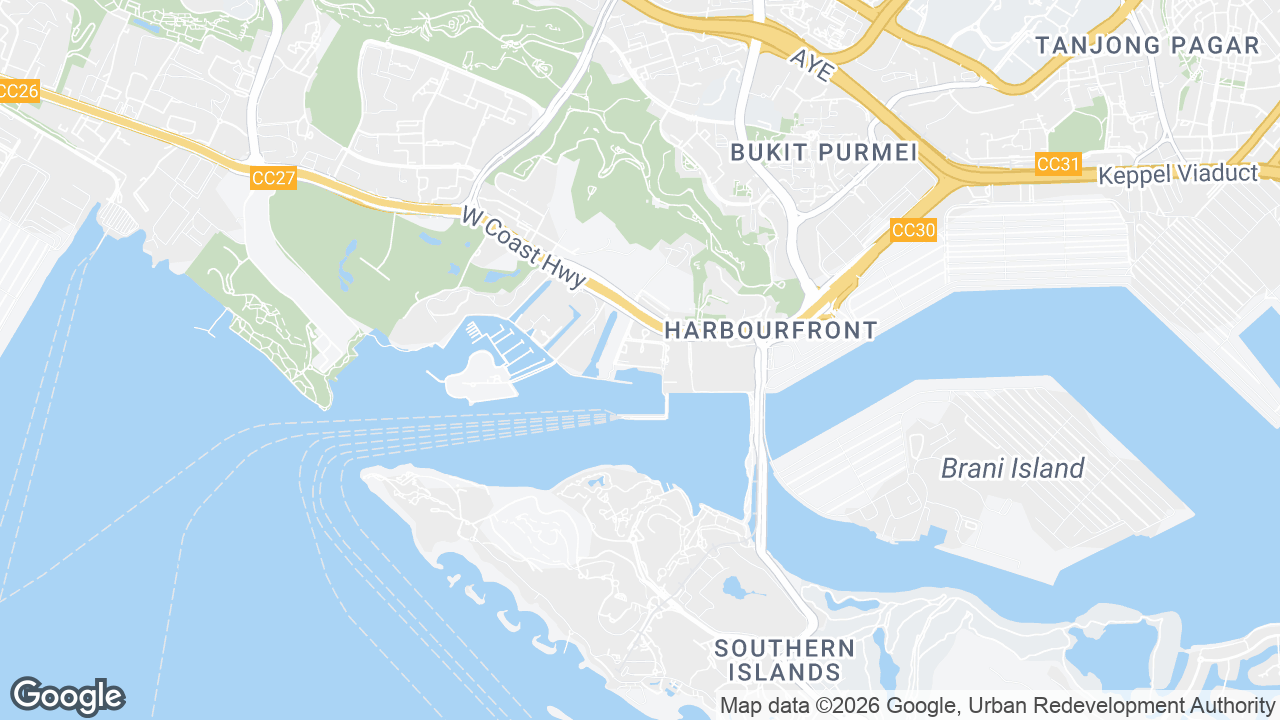 Map showing where HarbourFront Tower 2, Harbourfront, Singapore is