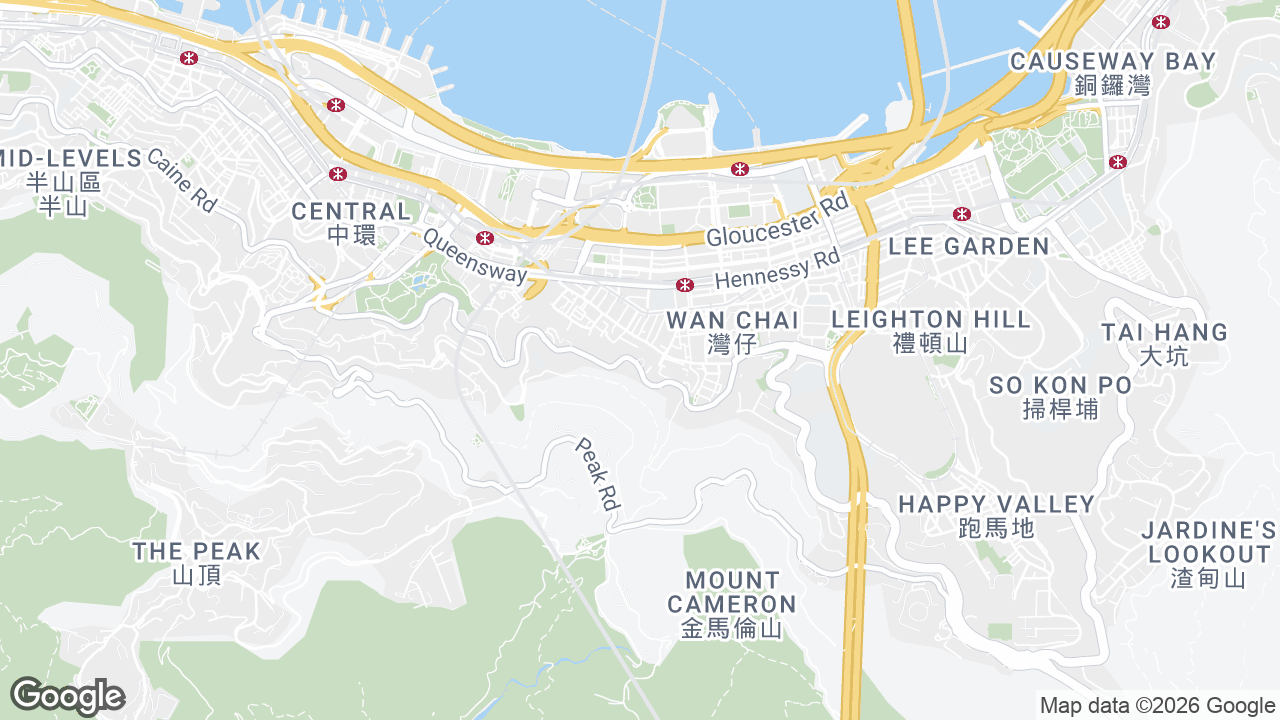 Map showing where Hopewell Centre, Wan Chai, Hong Kong is