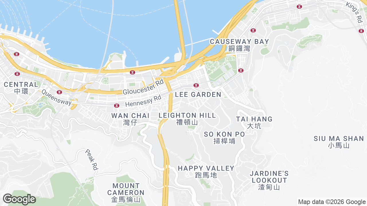 Map showing where Leighton Centre, Causeway Bay, Hong Kong is