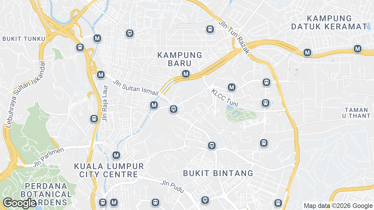 Map showing where Menara Rohas Tecnic, KLCC & Jalan Sultan Ismail, Kuala Lumpur is