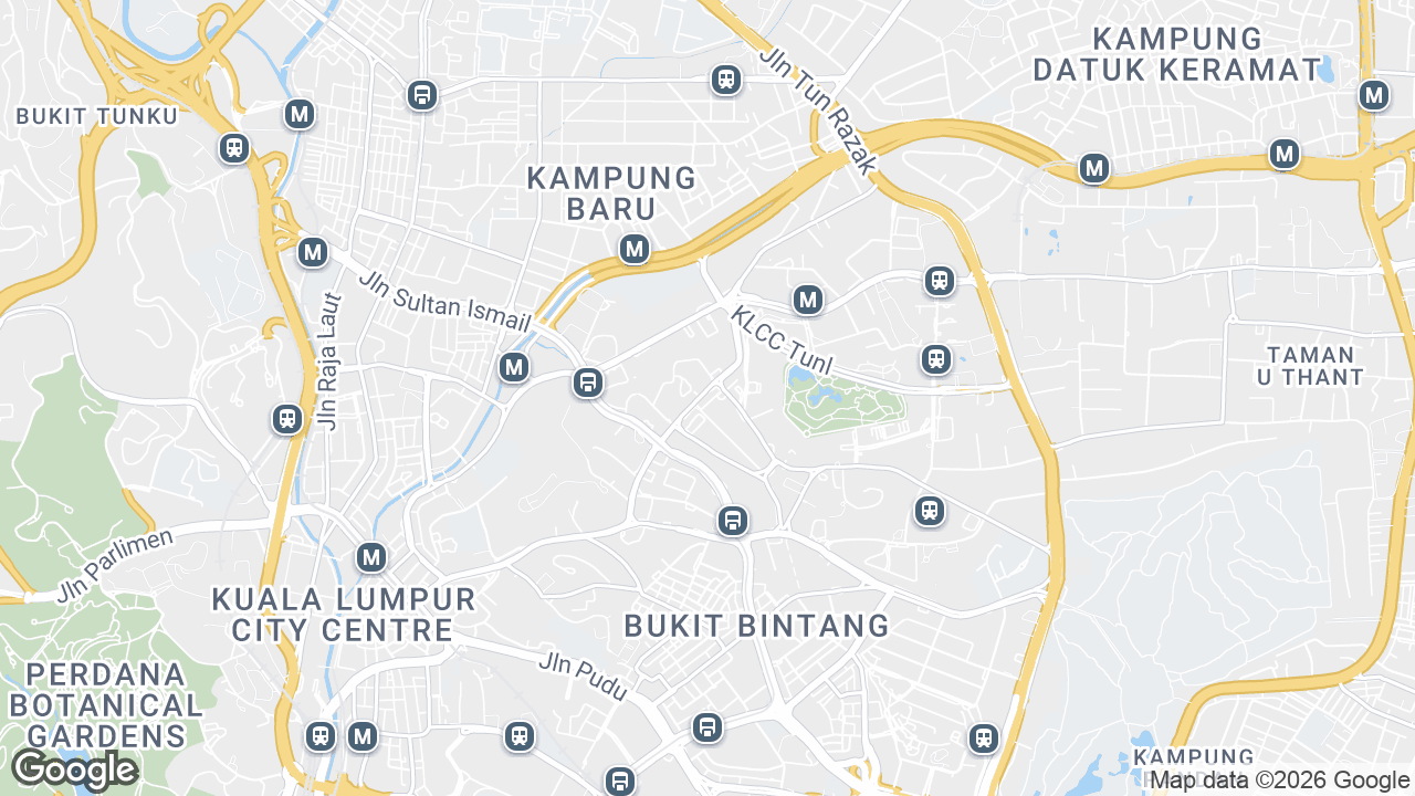 Map showing where Menara Prestige, KLCC & Jalan Sultan Ismail, Kuala Lumpur is