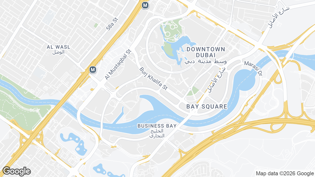 Map showing where Prime Tower, Business Bay, Dubai is