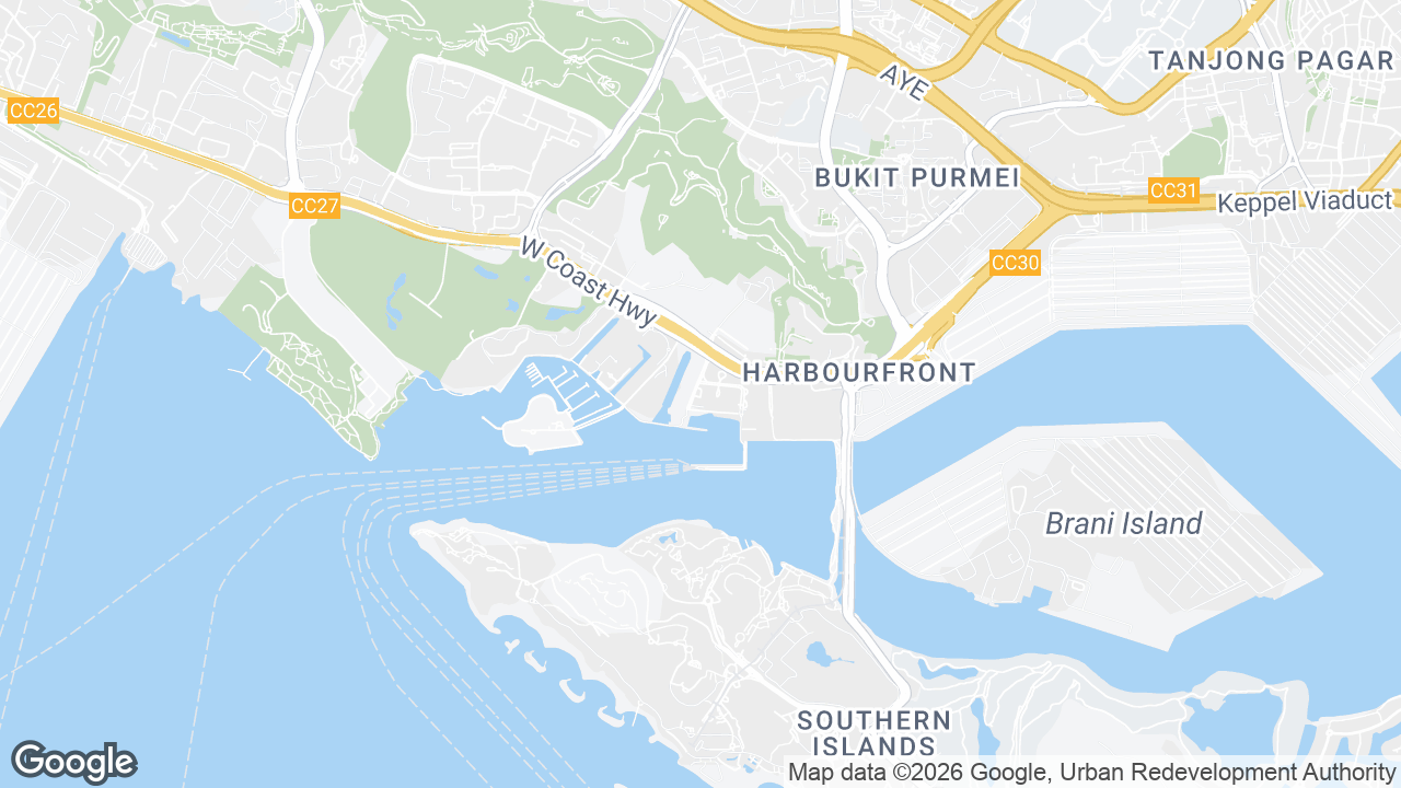 Map showing where Keppel Bay Tower, Harbourfront, Singapore is