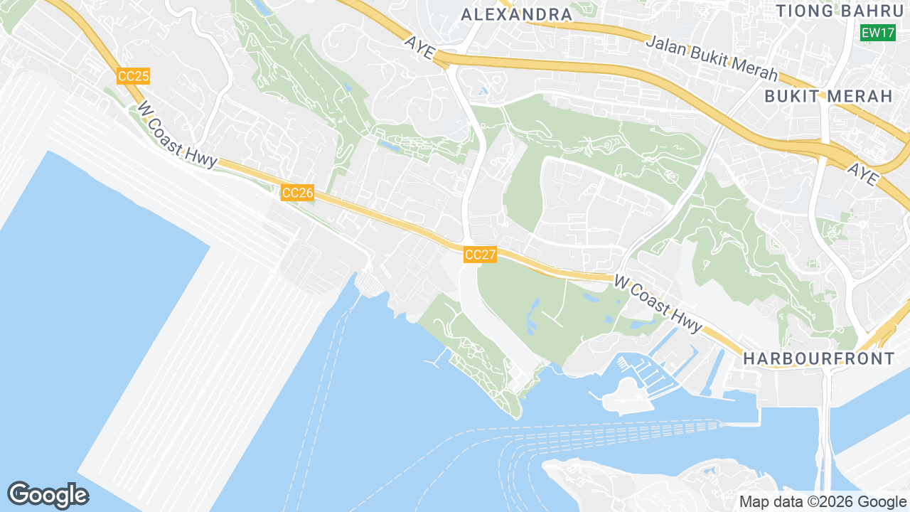 Map showing where Labrador Tower, Pasir Panjang, Singapore is