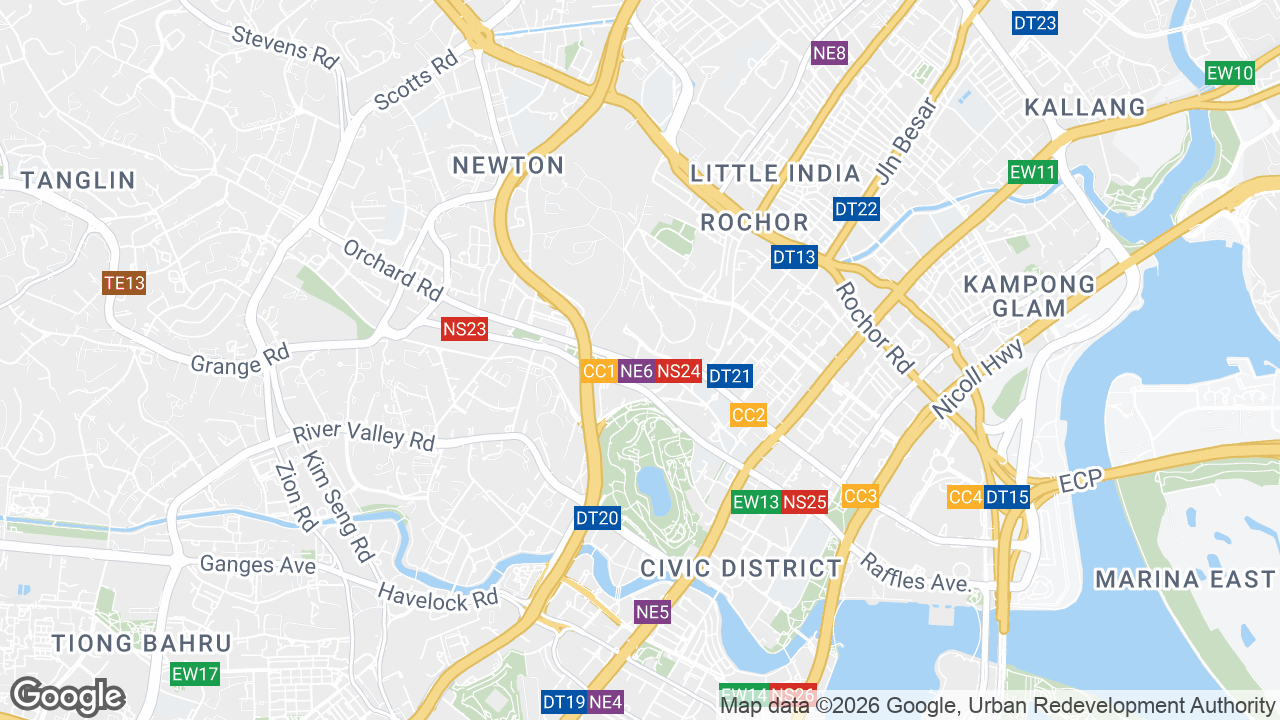 Map showing where MacDonald House, Bugis, Singapore is