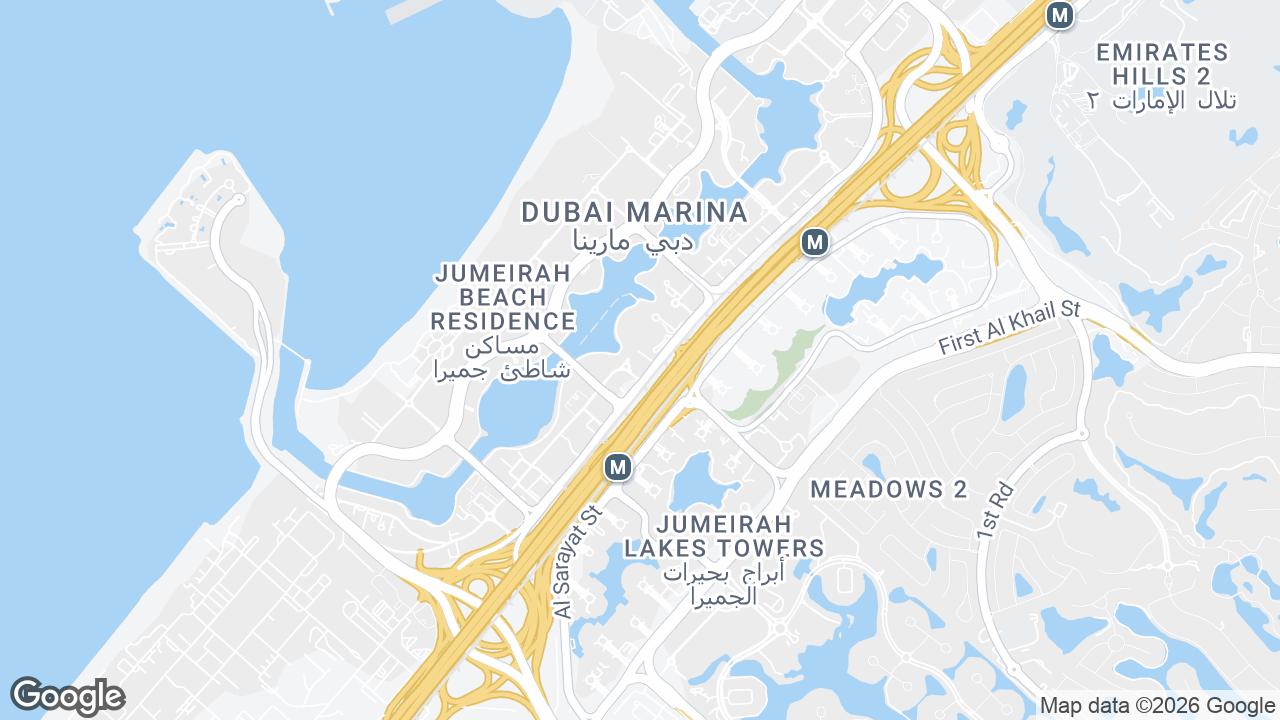 Map showing where Plaza, Dubai Marina, Dubai is