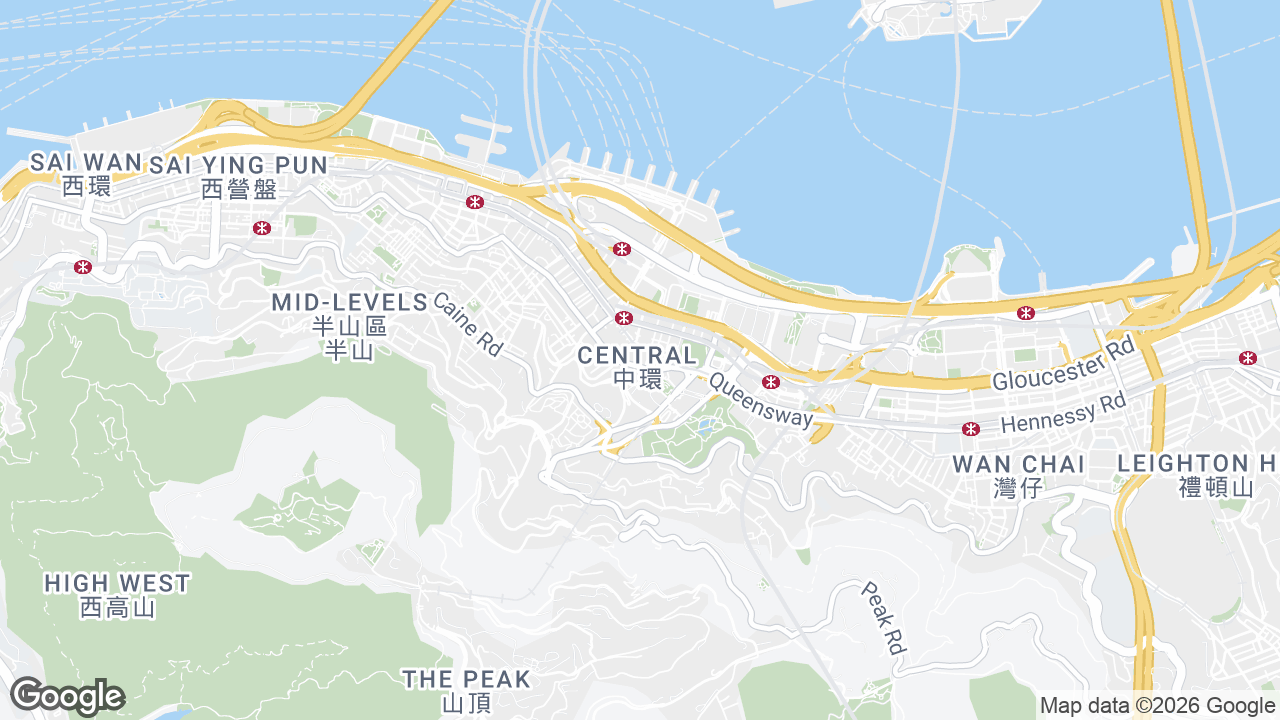 Map showing where Standard Chartered Bank Building, Central, Hong Kong is