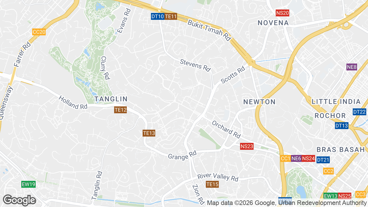 Map showing where Orchard Towers, Orchard, Singapore is