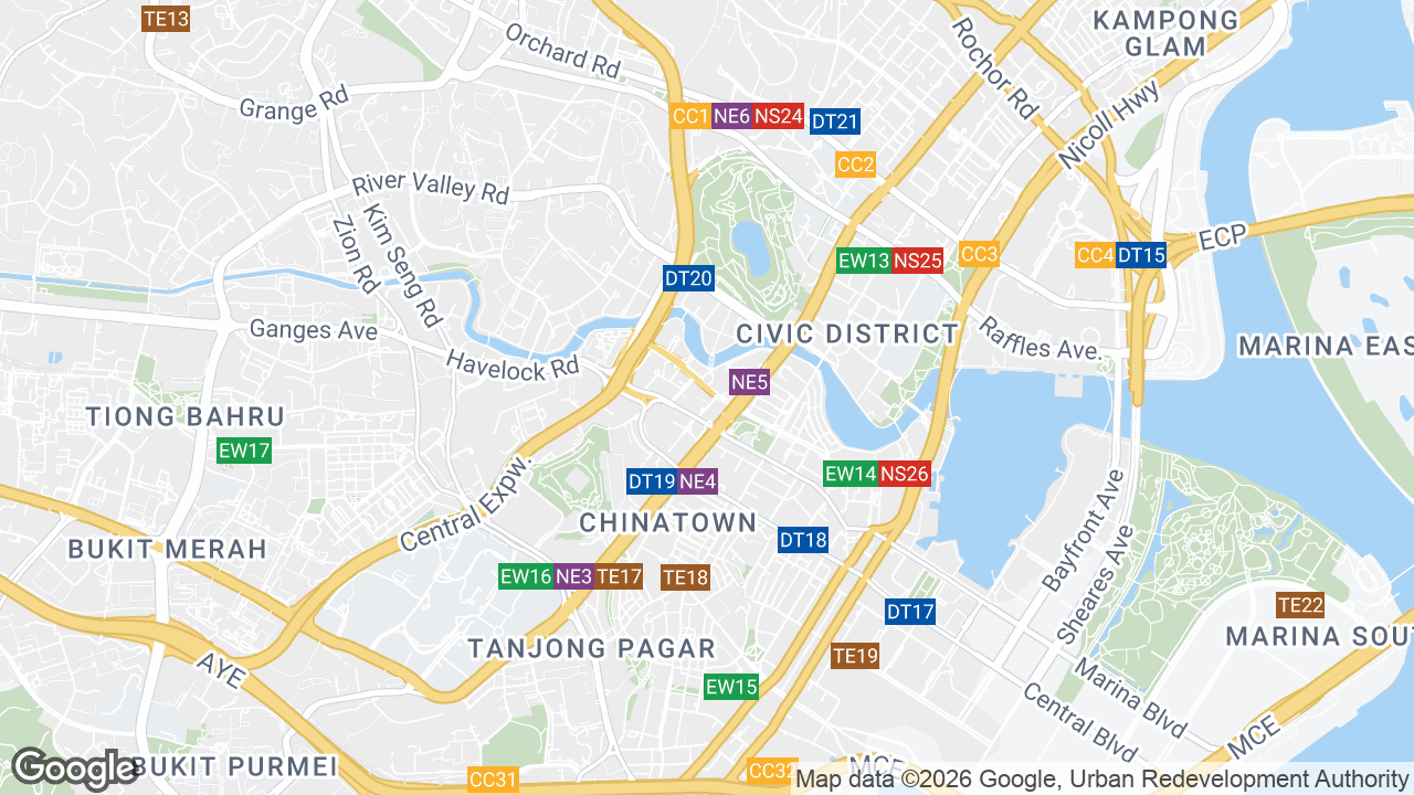 Map showing where Park Regis Tower, Clarke Quay, Singapore is