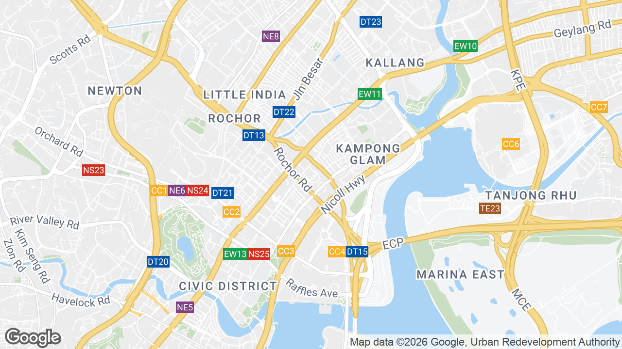 Map showing where Parkview Square, Bugis, Singapore is