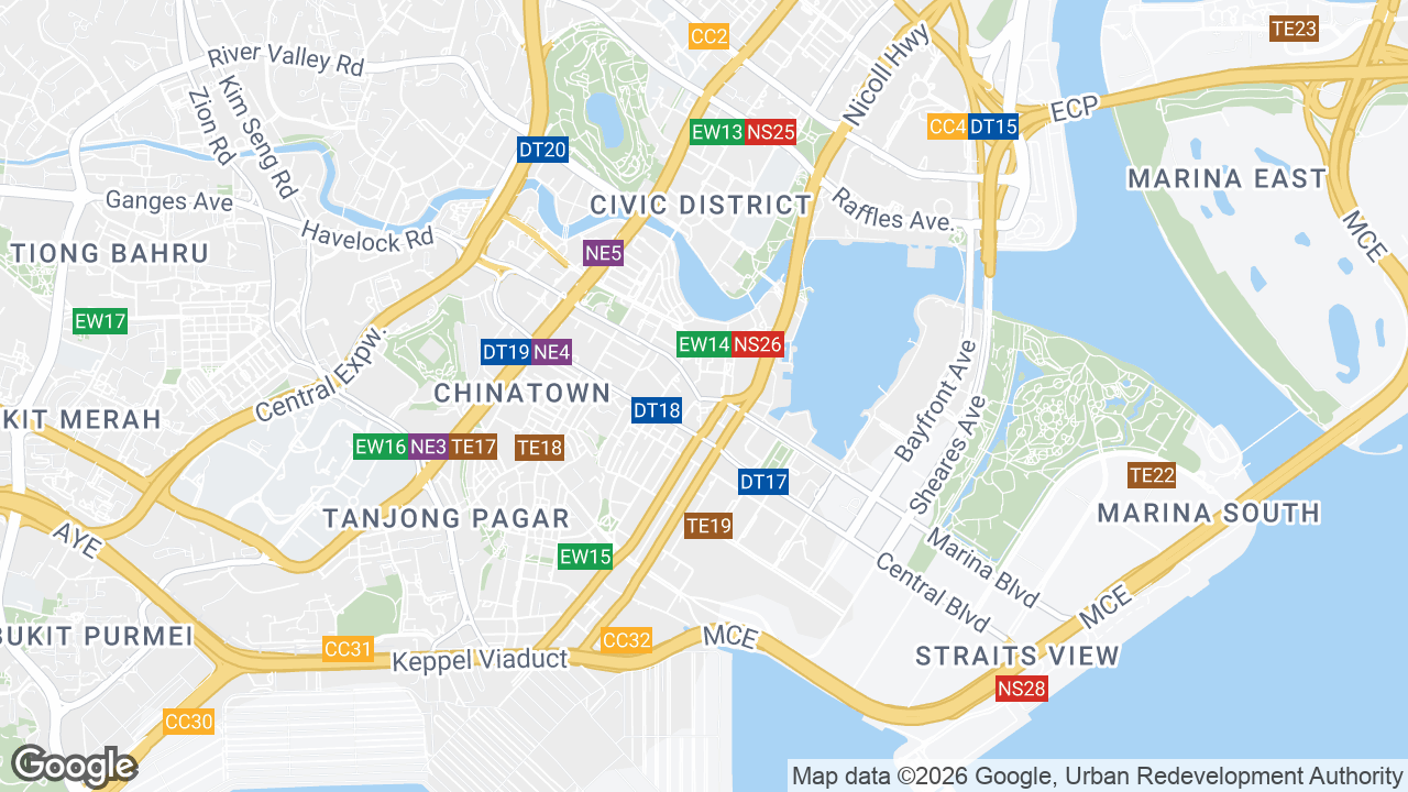 Map showing where Plus Building, Telok Ayer, Singapore is