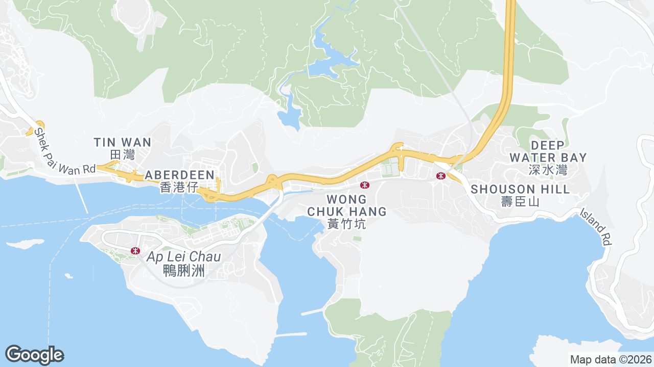 Map showing where Po Chai Building, Wong Chuk Hang, Hong Kong is