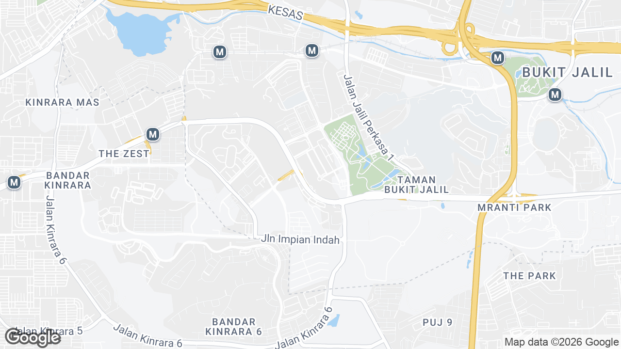 Map showing where Aurora Place Bukit Jalil, Petaling Jaya & Selangor, Kuala Lumpur is