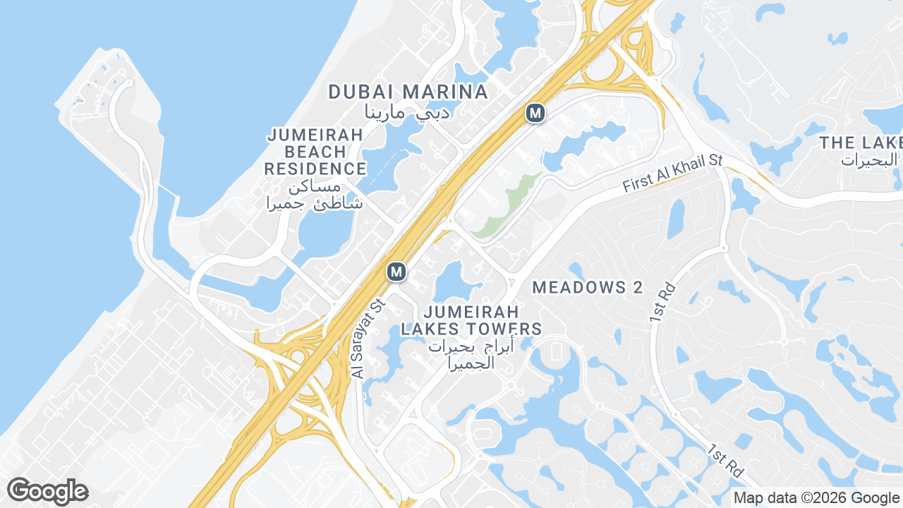 Map showing where HDS Tower, JLT, Dubai is