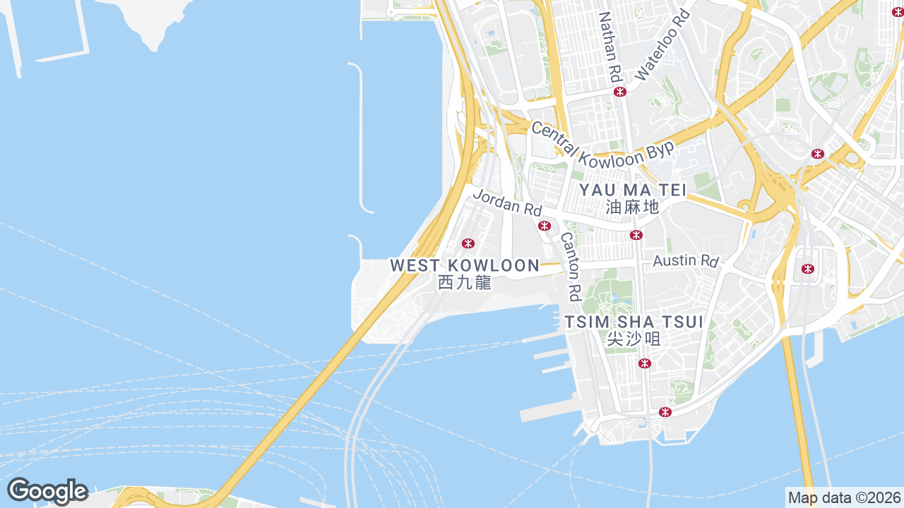 Map showing where Icc, West Kowloon, Hong Kong is