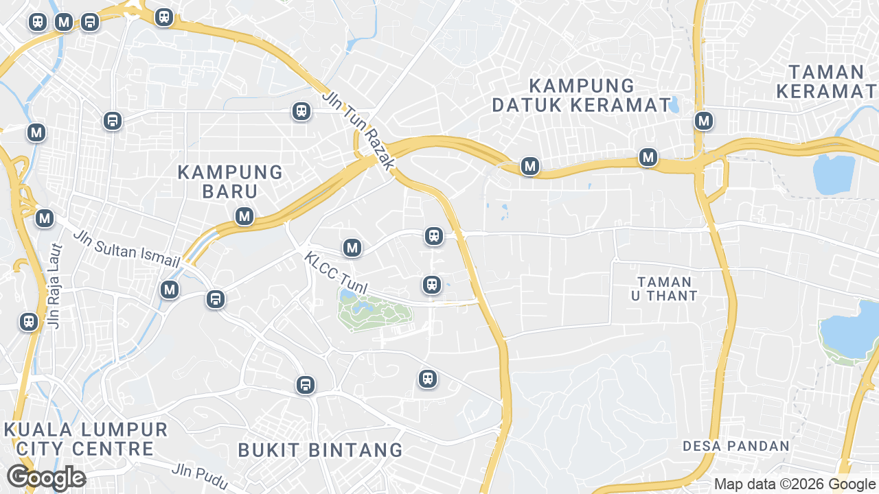 Map showing where Menara Binjai, KLCC & Jalan Sultan Ismail, Kuala Lumpur is
