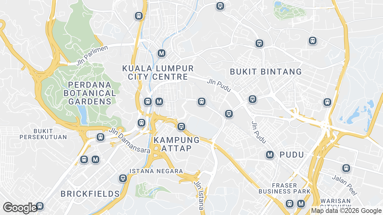 Map showing where Menara Merdeka 118, KLCC & Jalan Sultan Ismail, Kuala Lumpur is