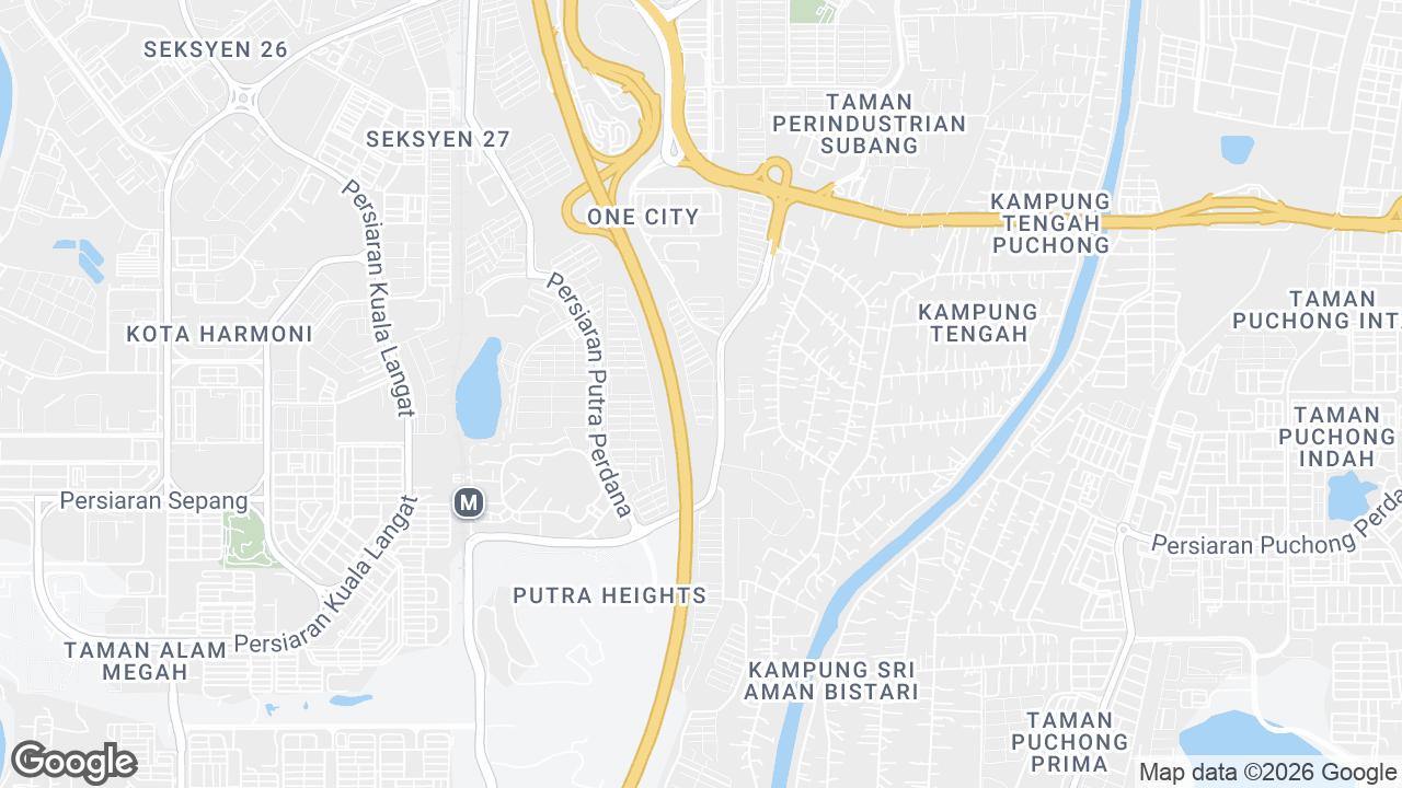 Map showing where One City, Petaling Jaya & Selangor, Kuala Lumpur is