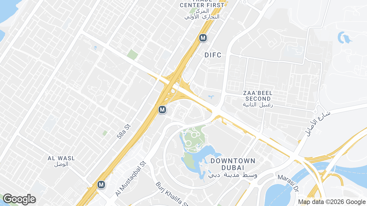 Map showing where Standard Chartered Tower, Downtown Dubai, Dubai is