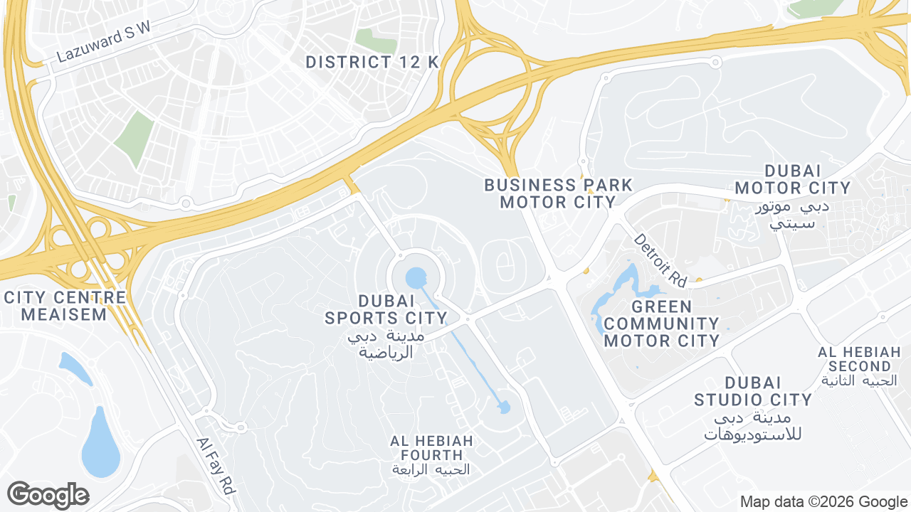 Map showing where The Bridge, Al Quoz & JVC, Dubai is
