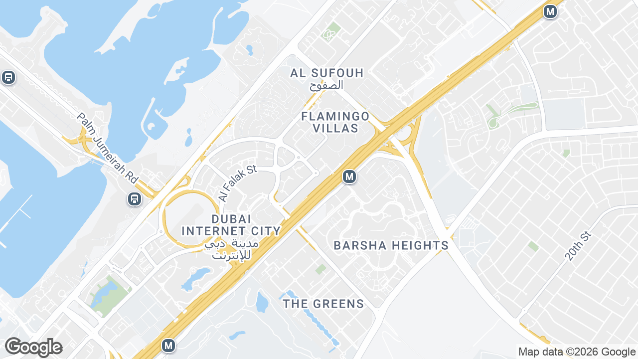 Map showing where Al Salam Tower, Media & Internet City, Dubai is