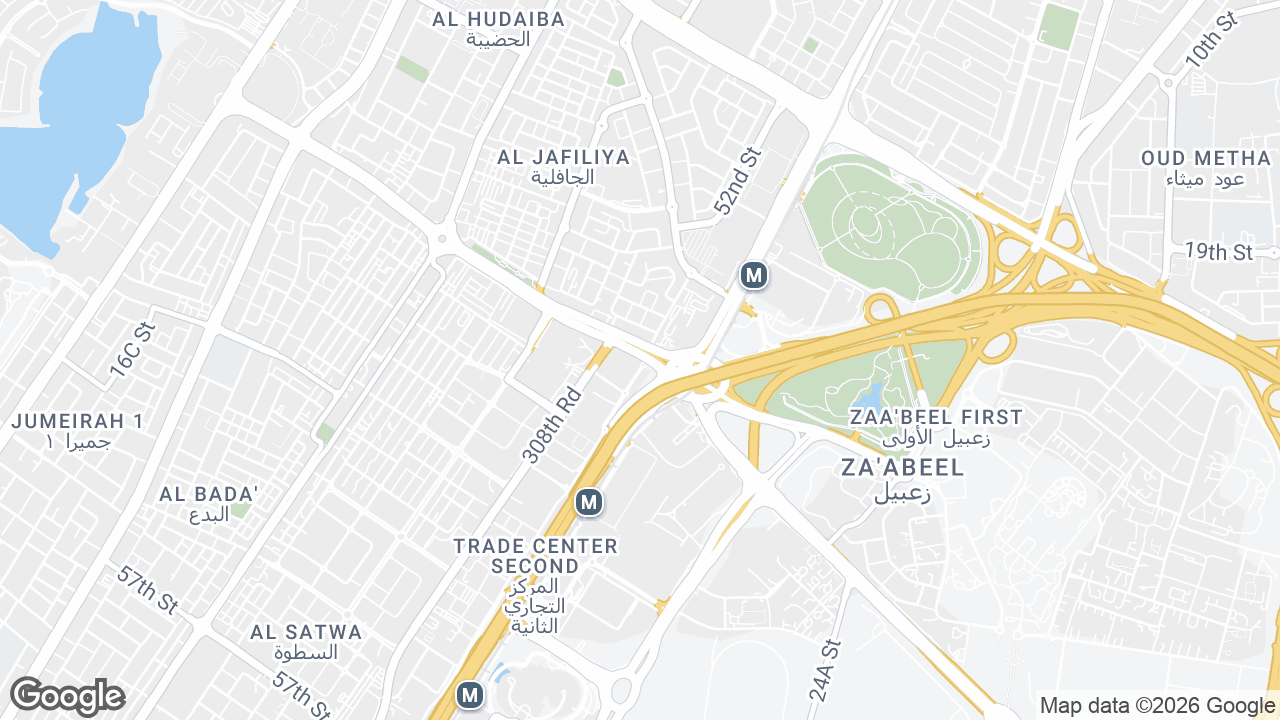 Map showing where The H Hotel, Sheikh Zayed Road & DWTC, Dubai is
