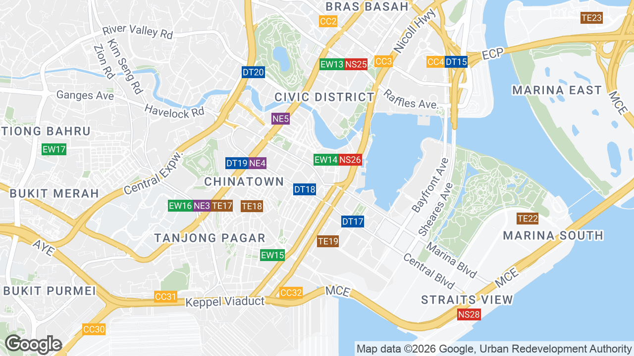 Map showing where Samsung Hub, Raffles Place, Singapore is