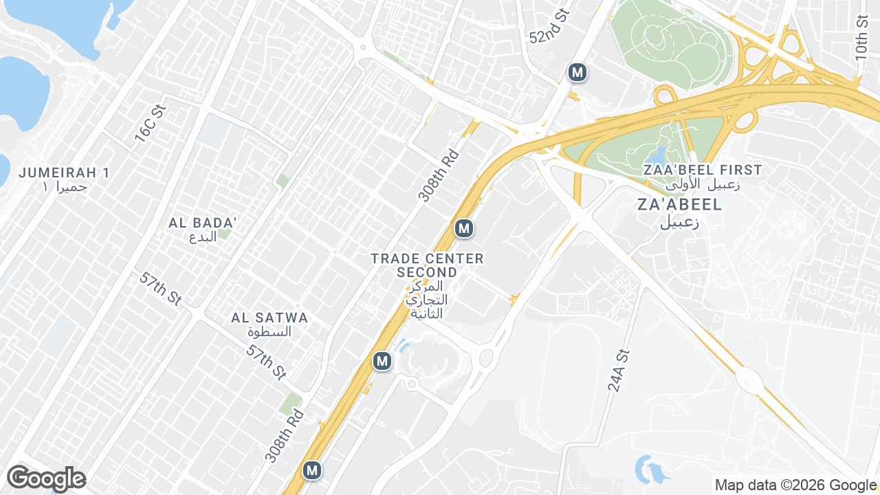 Map showing where Emirates Tower, Sheikh Zayed Road & DWTC, Dubai is