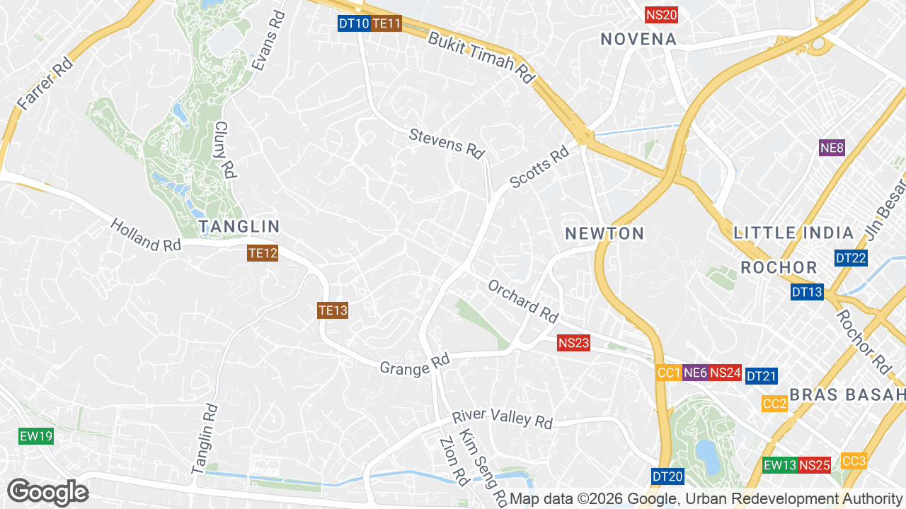 Map showing where Shaw House, Orchard, Singapore is
