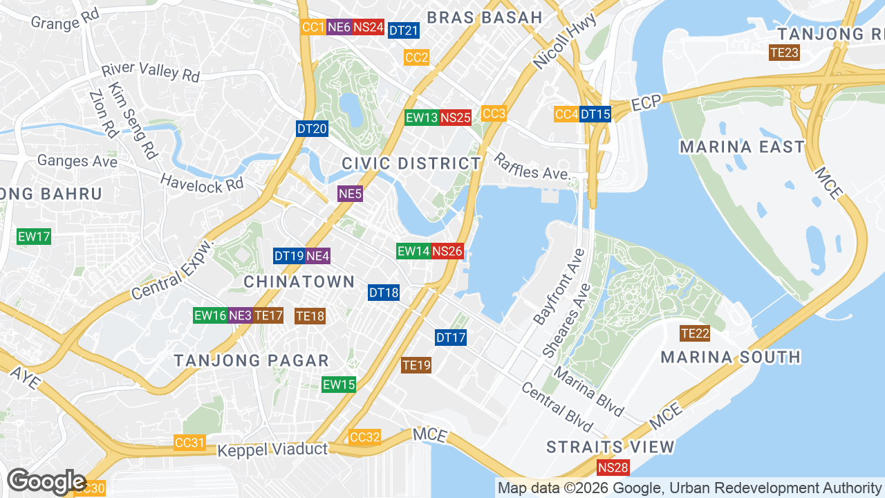 Map showing where Singapore Land Tower, Clarke Quay, Singapore is