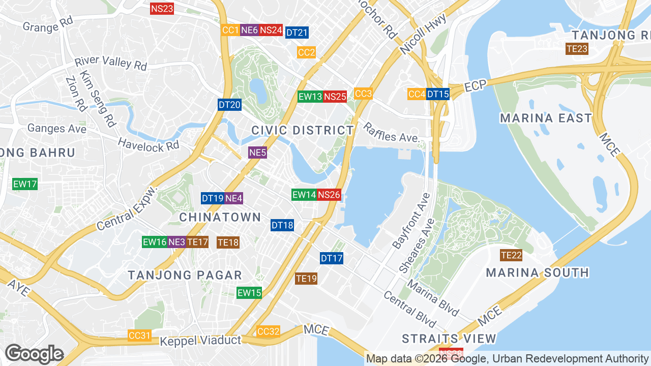 Map showing where Six Battery Road, Clarke Quay, Singapore is