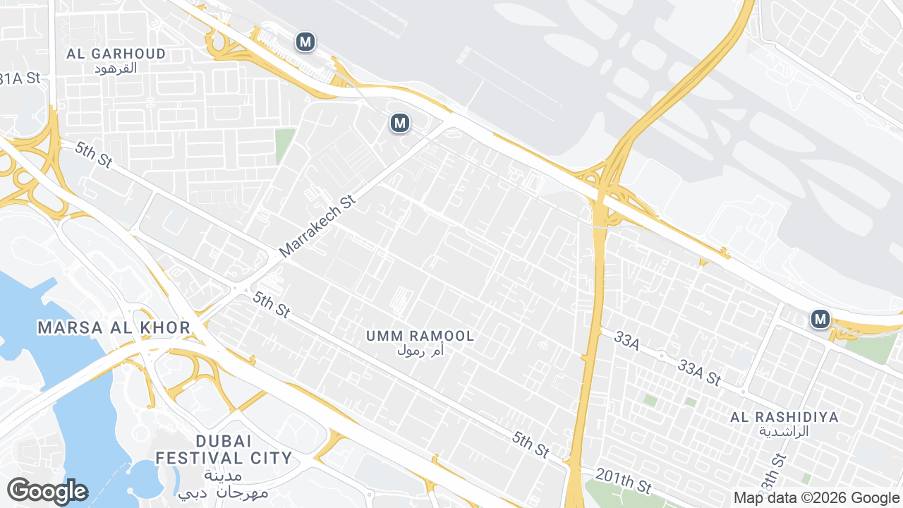 Map showing where Commercity, Deira, Dubai is