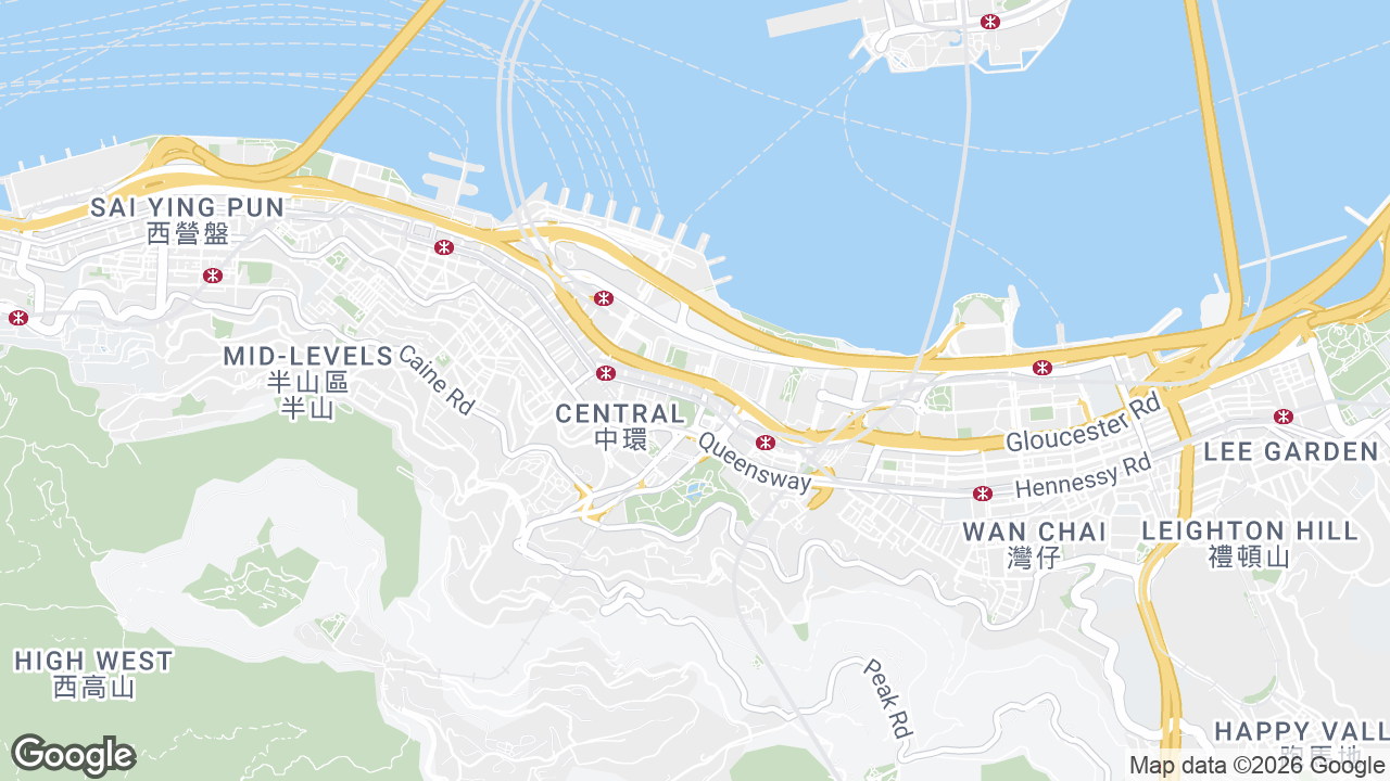 Map showing where Aia, Central, Hong Kong is