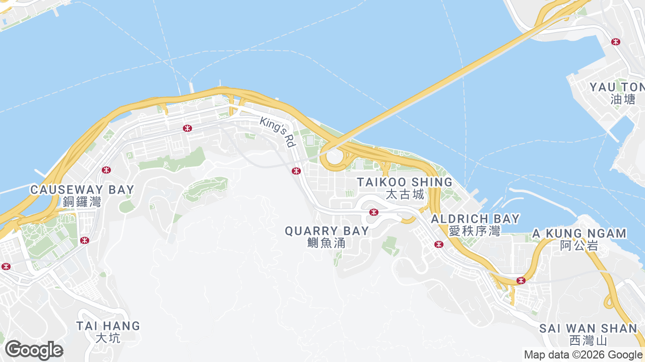Map showing where Pccw Tower, Quarry Bay, Hong Kong is