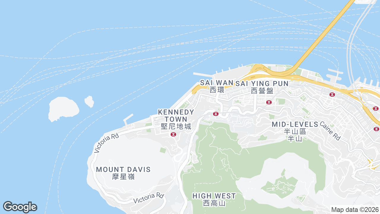 Map showing where Kennedy Town, Kennedy Town, Hong Kong is