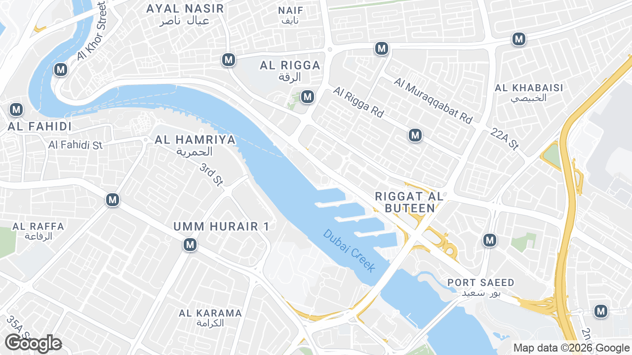 Map showing where Chambers, Deira, Dubai is
