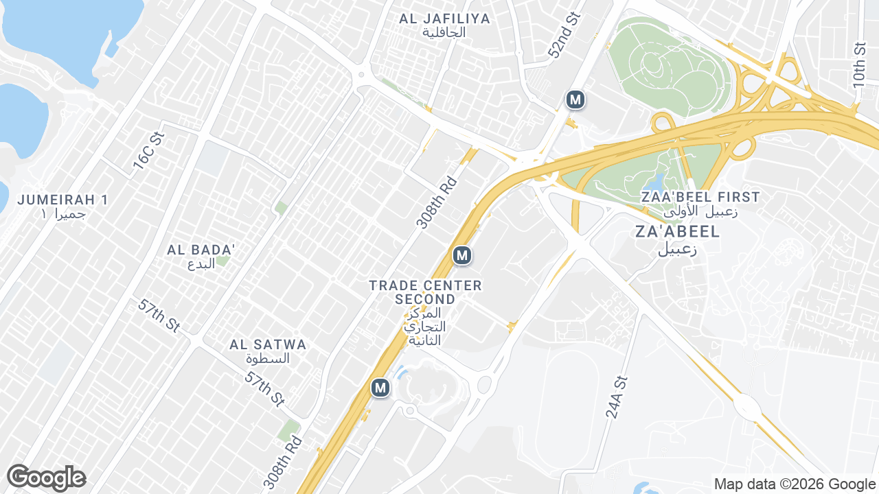Map showing where Api World Tower, Sheikh Zayed Road & DWTC, Dubai is