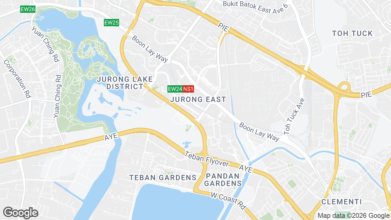 Map showing where Vision Exchange, Jurong East, Singapore is