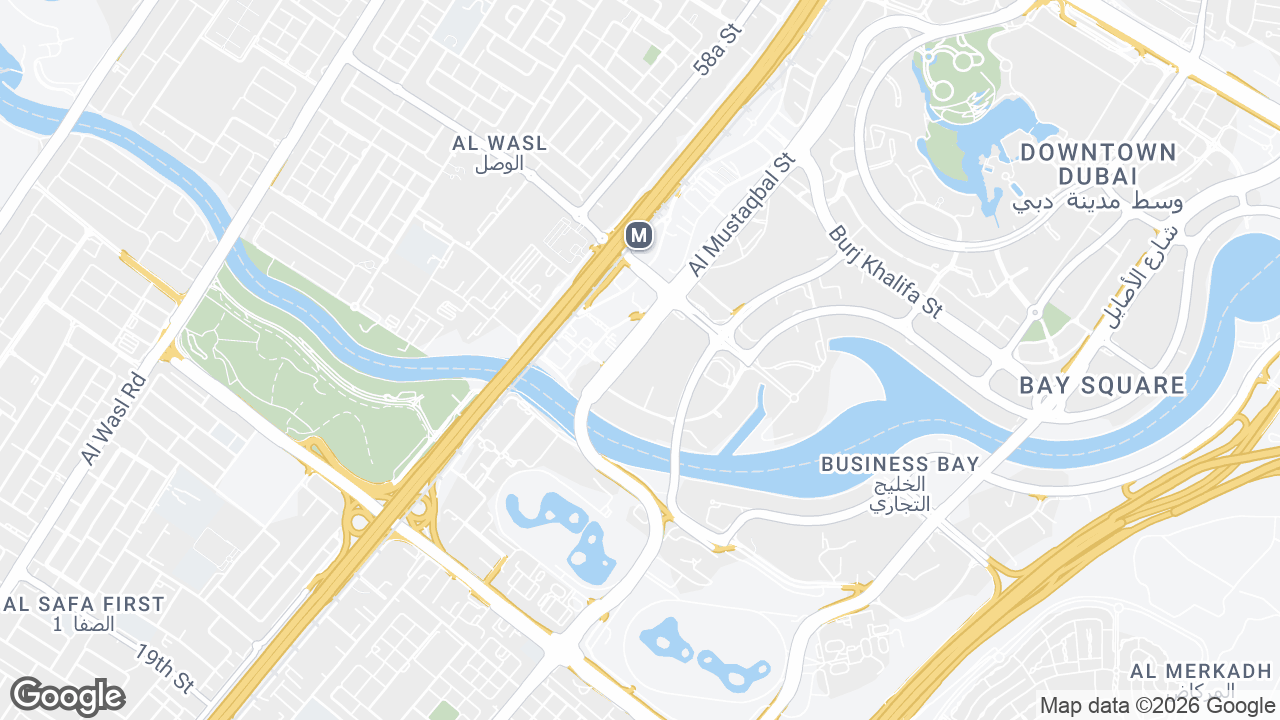 Map showing where The Exchange Tower, Business Bay, Dubai is