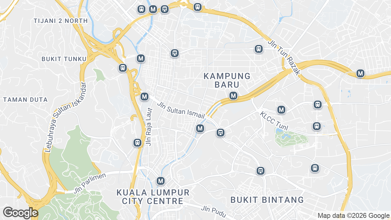 Map showing where Equatorial Plaza, KLCC & Jalan Sultan Ismail, Kuala Lumpur is