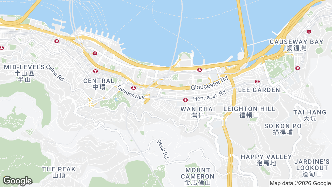Map showing where Yf Life Tower, Wan Chai, Hong Kong is