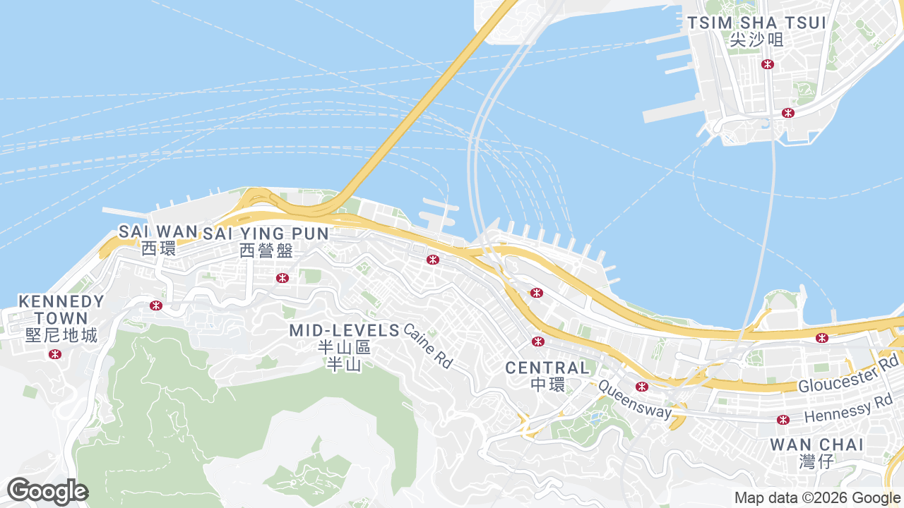 Map showing where Wing On Centre, Sheung Wan, Hong Kong is
