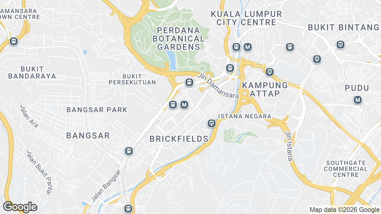Map showing where Menara 1 Sentrum, KL Sentral, Kuala Lumpur is