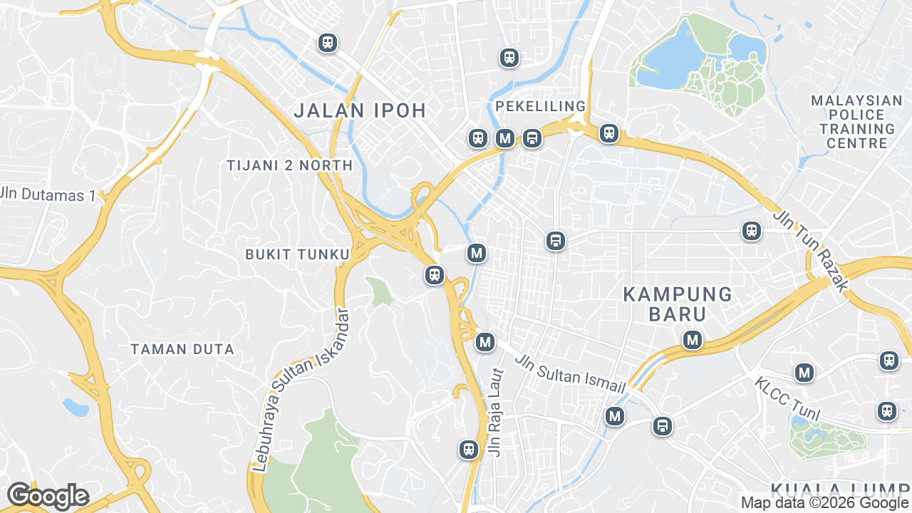 Map showing where Sunway Putra, KLCC & Jalan Sultan Ismail, Kuala Lumpur is