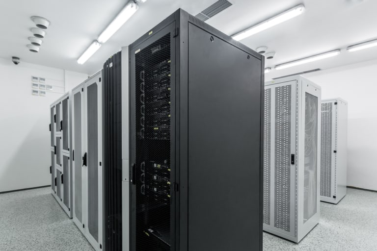 A server room in a serviced office