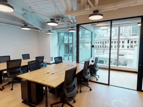 Private office with built-in meeting room