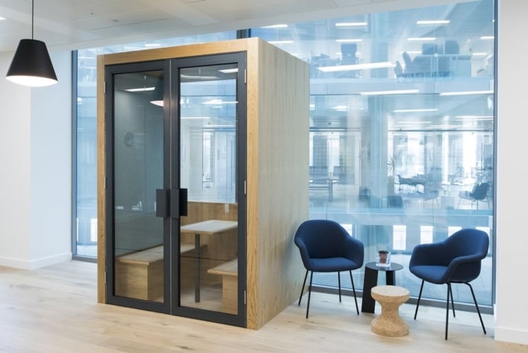 Phone booth in a coworking space