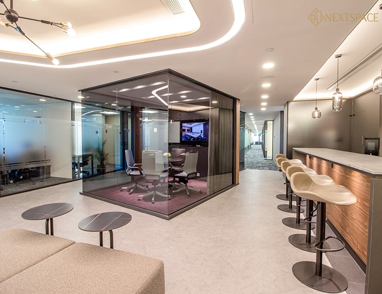 Contemporary meeting room at Nextspace UAE with professional office chairs and minimalist design.